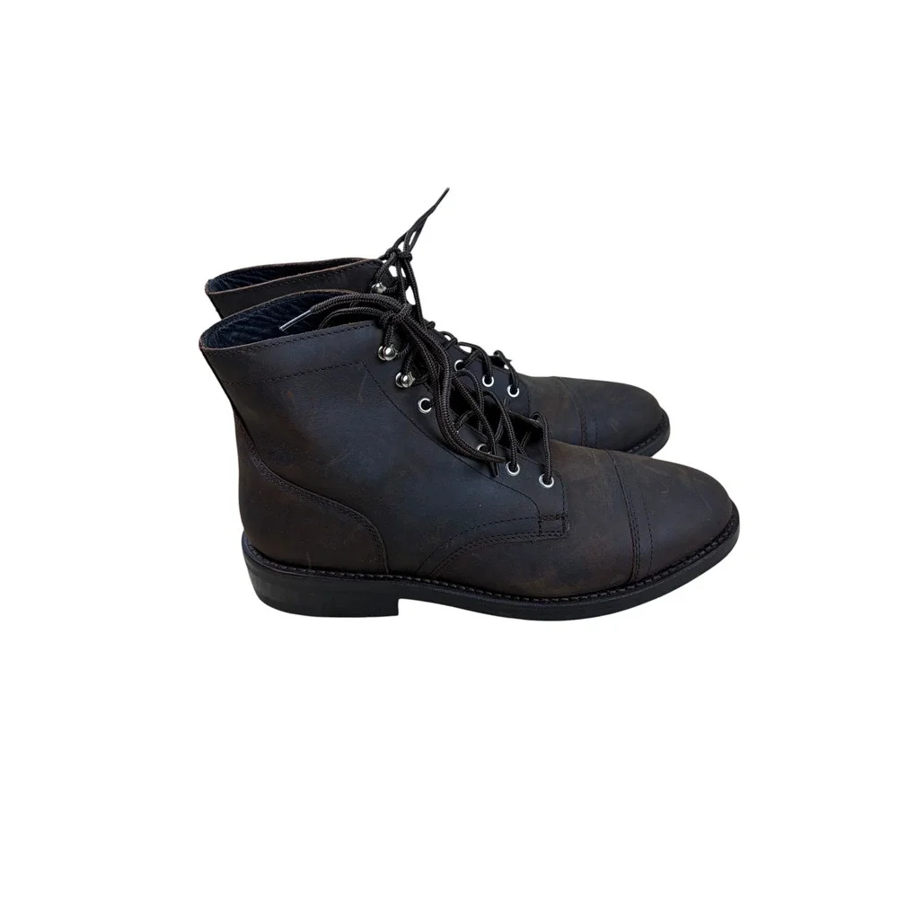 Thursday Boot Co Captain Mens Brown Adobe Leather Lace Up Cap Toe Boots Size 10